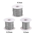 Three spools of silver stainless steel chain for DIY jewelry in 0.2mm, 0.25mm, 0.3mm sizes - 0.25mm Diameter / Steel Long Cross