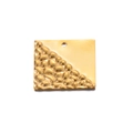 Square gold stainless steel pendant featuring half-polished and half-textured surface - Square / Gold