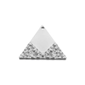 Polished and textured silver triangular stainless steel pendant for DIY jewelry making - Triangle / Steel