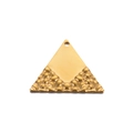Golden triangle geometric metal charm with unique embossed texture and top hanging hole - Triangle / Gold