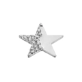 Silver star pendant with half-embossed texture and polished finish for DIY jewelry - Pentagram / Steel