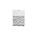 Silver rectangular stainless steel pendant with textured relief and polished finish - Rectangle / Steel