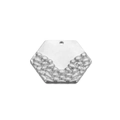 Polished silver hexagonal pendant with pebble texture and hanging hole for DIY jewelry - Steel