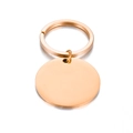 Portachiavi tondo in acciaio inossidabile oro rosa lucido con finitura a specchio - 30MM / Oro rosa