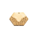 Hexagon gold stainless steel pendant with textured bottom and smooth top finish - Hexagon Style 2 / Gold