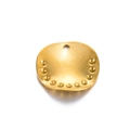 Gouden gehamerde druppelvormige hanger met geborstelde afwerking en kleine klinknagels - Onregelmatige Cirkel / Goud
