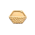 Golden hexagonal pendant with smooth top and embossed pebble texture bottom - Hexagon Style 3 / Gold