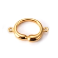 Conector de joyería geométrico irregular de acero inoxidable en acabado dorado - 3.3cm x 2.0cm / Estilo de Flujo de Doble Gota (2#)