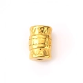 18k gold plated titanium steel cylinder bead with hammer texture for DIY jewelry - Hammered Cylindrical Style (1#)