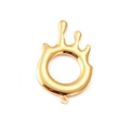Colgante geométrico irregular de acero inoxidable dorado con diseño de gota hueca - 1.6cmx2.7cm / Forma de Gota de Corona Calada (3#)