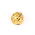 18k gold-plated woven sphere bead with textured braided pattern for DIY jewelry making - Spherical Woven Style (2#)