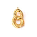 Colgante geométrico de acero inoxidable dorado con anillo de textura en espiral para DIY - Estilo de Conexión de Doble Anillo Espiral (5#)