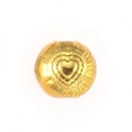 18k gold plated stainless steel spacer bead with embossed heart for DIY jewelry making - Heart Embossed Ball (1#)