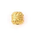 Cylindrical 18k gold plated titanium steel bead with embossed dot texture for DIY jewelry - Granular Textured Cylindrical Style (5#)