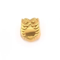 Goldene Eulen-Perle aus Edelstahl mit detaillierter Federstruktur für DIY-Schmuck - Eule