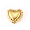 18k gold plated heart spacer bead with embossed clover and insect motifs for DIY jewelry - Heart Shape (3#)