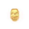 Goldener Totenkopf-Anhänger mit poliertem Spiegel-Finish für DIY Halsketten und Armbänder - Totenkopf