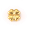 Polierte 18k vergoldete Edelstahl Glücksklee Herz Zwischenperle für Schmuck - Kleeblattform (5#)