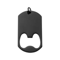 Black stainless steel bottle opener keychain dog tag style for DIY engraving - Black