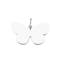 Polished butterfly shape stainless steel pendant charm with ring for DIY jewelry making - Steel