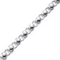 Gepolijste roestvrijstalen kralenketting met geometrische schakels en zilveren glans - Gepolijste kleine ronde kralen geometrische ketting (2#)