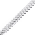 Elegante zilveren visschubben kettingarmband met drie rijen getextureerde bloemen - Madeliefje reliëf holle schijf ketting (3#)