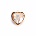Colgante de corazón de cristal champán con marco de acero inoxidable dorado para joyería - Amor Y Transparencia