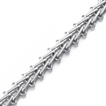 Grote zilveren hiphopketting van gepolijst roestvrij staal met geometrisch design - Geometrische schakelketting industrieel minimalistisch (4#)