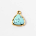 Golden triangle pendant featuring a light blue turquoise stone with natural mineral veins - 1# (Turquoise Color Triangle)