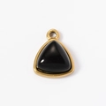 Luxurious triangular stainless steel pendant with oval black natural stone inlay - 3# (Black Triangle)