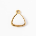 Triangle gold stainless steel pendant with white natural stone inlay for DIY jewelry - 5# (White Triangle)