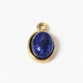 Ovaler Lapislazuli Anhänger in vergoldeter Edelstahlfassung für die Schmuckherstellung - 6# Lapislazuli Farbe (Groß)