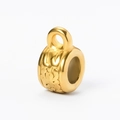 Distanziatore cilindrico in acciaio dorato con motivi floreali incisi e anello di aggancio - Oro 1# (Tubo Floreale Corto)
