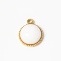 White natural stone pendant with gold beaded bezel for DIY jewelry making - White Stone (A0194/A0195-7# Large)