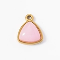 Pink gemstone triangle pendant with gold stainless steel border for DIY jewelry - 7# (Pink Triangle)