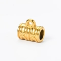 Cuenta espaciadora cilíndrica dorada de acero inoxidable con relieve en forma de U - Dorado 3# (Tubo con Patrón U Corto)
