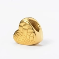 Charm a cuore dorato con trama intrecciata per la creazione di gioielli fai da te - Motivo Cuore Croce (1# Color Oro)