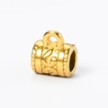 Abalorio cilíndrico dorado vintage con motivos florales para collares DIY hechos a mano - Dorado 4# (Tubo de Volutas Corto)