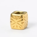 Perla distanziatrice a cubo dorata con motivo a stella e finitura opaca per gioielli - Cubo Stella (2# Color Oro)