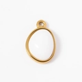 Irregular oval natural stone pendant with gold stainless steel frame for DIY jewelry - 13# (White Irregular Oval)