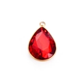 Colgante de cristal rojo oscuro en forma de lágrima con un marco de metal dorado - Gota de Agua Roja
