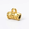 Colgante cilíndrico de acero inoxidable dorado con relieves para collares hechos a mano - Dorado 5# (Tubo con Patrón U Largo)