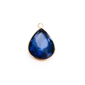 Colgante de cristal en forma de gota azul oscuro con baño de oro para joyería casera - Gota de Agua Azul 2#