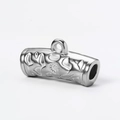 Colgante cilíndrico de acero plateado con motivo de sol para creación de joyas - Acero 6# (Tubo de Sol Largo)