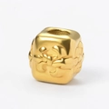 Perla a cubo dorata con rilievo floreale e foro centrale per gioielli fai-da-te - Cubo Rilievo (3# Color Oro)