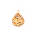 Colgante de cristal amarillo en forma de gota con marco dorado de acero inoxidable - Las Gotas De Agua Son Transparentes.