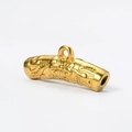 Cuenta cilíndrica dorada de acero inoxidable con relieve floral y anillo colgante - Dorado 7# (Tubo Floral Largo)