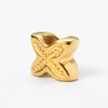 Perlina a forma di lettera X dorata lucida con texture a pois per creare gioielli - Lettera X (5# Color Oro)