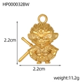 Golden Monkey King pendant detail with 2.2cm size measurement and 11.2g weight specs - Small Wukong (HP000032BW)
