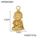 Detailed view of golden 3D Monkey King pendant with dimensions 2.6cm by 1.4cm - Wukong (HP000029BW)